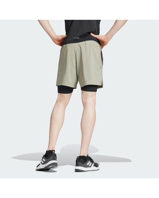 Adidas Originals Natural Gym Training 2-in-1 Shorts for men