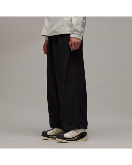 Adidas Black Y-3 Sport Uniform Wide Trousers for men