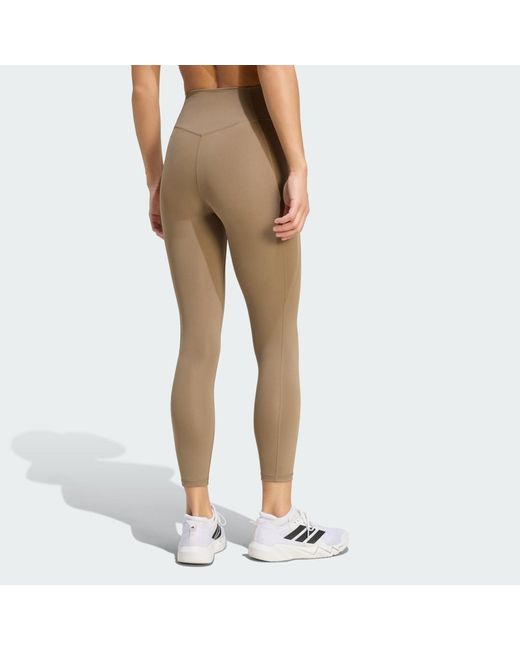 Adidas White Optimé Essentials No Front Rise Seam 7/8 Leggings