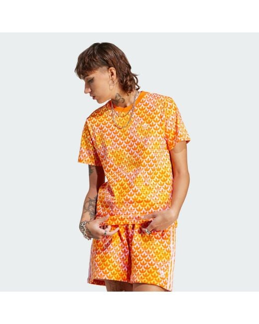 adidas trefoil t shirt orange