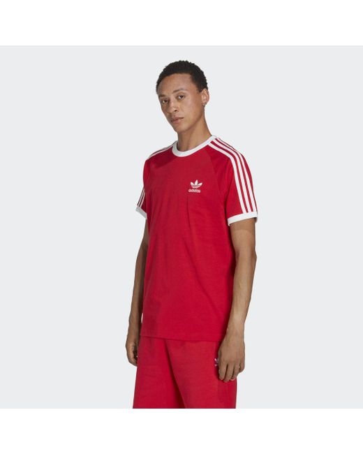 Adidas Red Adicolor Classics 3-stripes T-shirt for men
