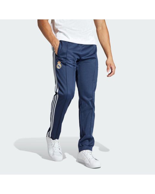 Adidas Blue Real Madrid Beckenbauer Tracksuit Bottoms for men