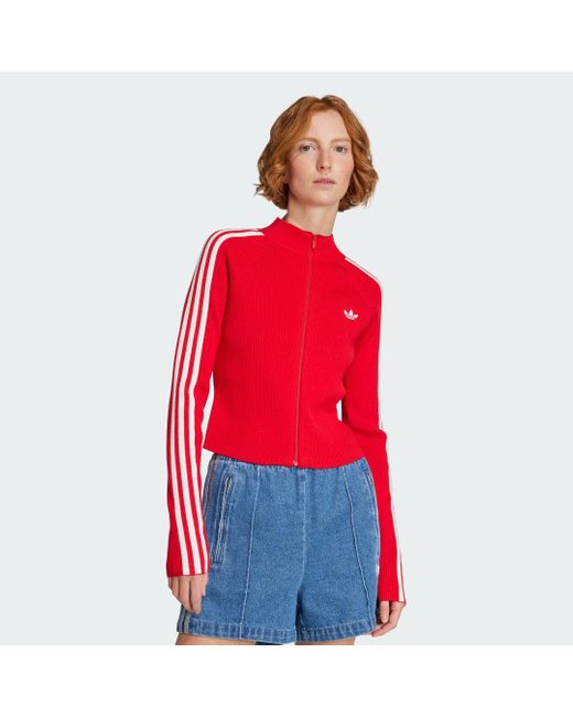 Giacca Da Allenamento Adicolor 3-Stripes Slim Knit di Adidas in Red