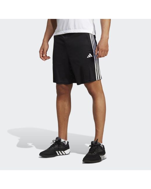 Adidas Black Train Essentials Piqué 3-stripes Training Shorts for men