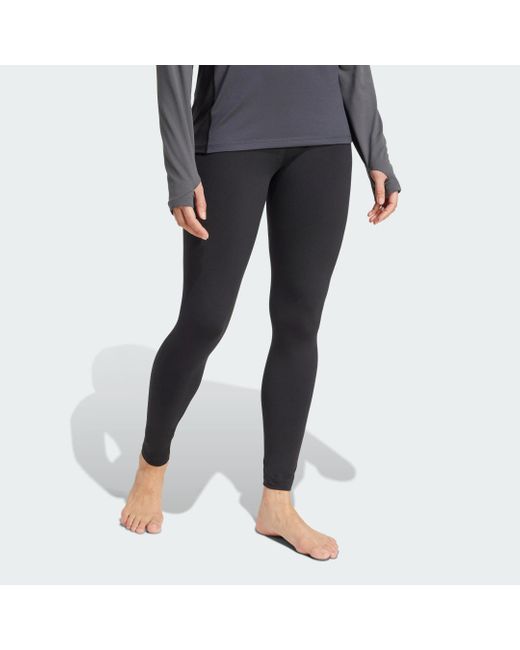 Adidas Blue Multi Synthetic Base Layer Leggings
