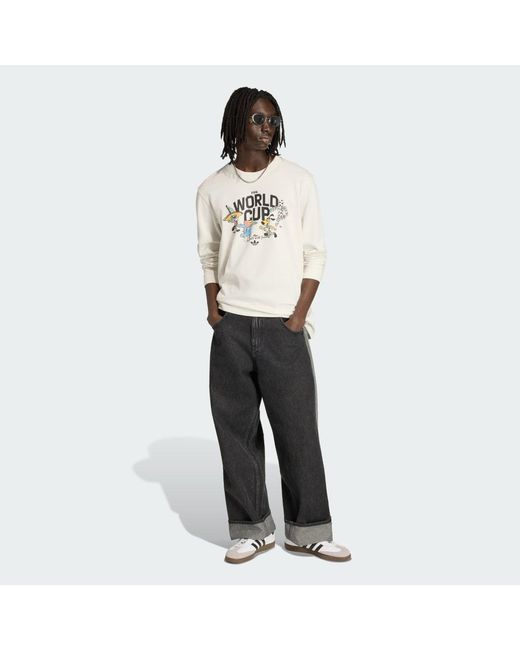 Adidas White Fifa World Cup Historic Mascot Long Sleeve T-Shirt for men