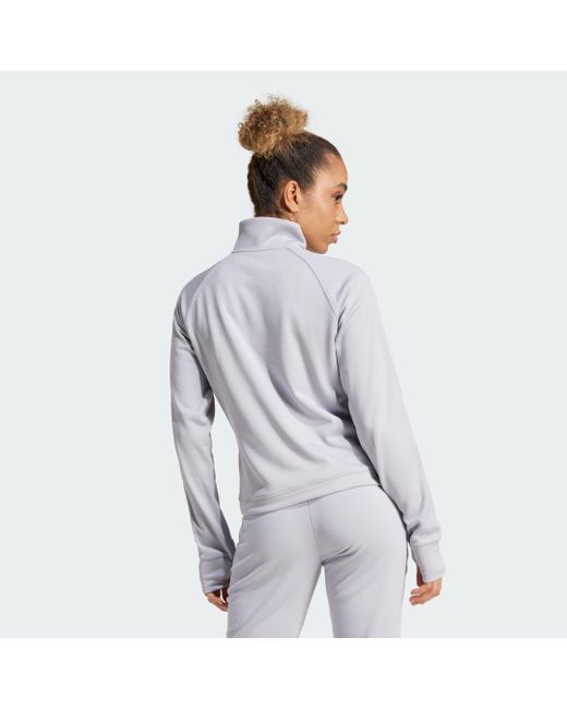 Felpa Aeroready Game &Amp; Go Quarter-Zip Fleece di Adidas in White
