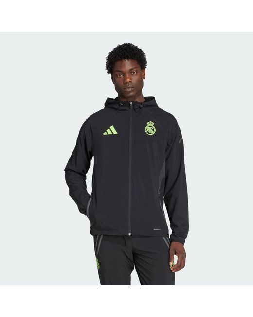 Adidas Black Real Madrid Tiro 25 Pro Vis Tech Travel Jacket for men