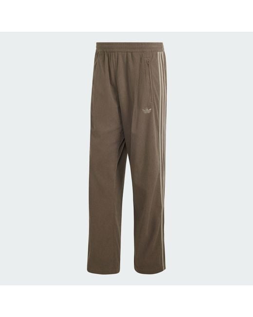 Adidas Brown Firebird Corduroy Track Trousers for men
