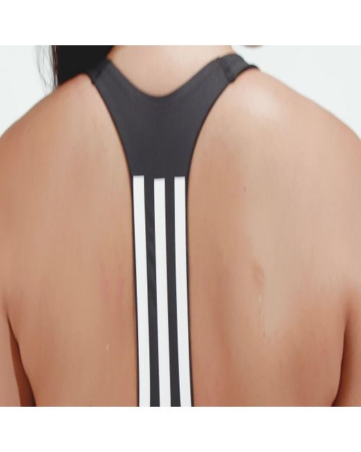 Reggiseno sportivo Powerimpact Training Medium-Support 3-Stripes di Adidas Originals in Black