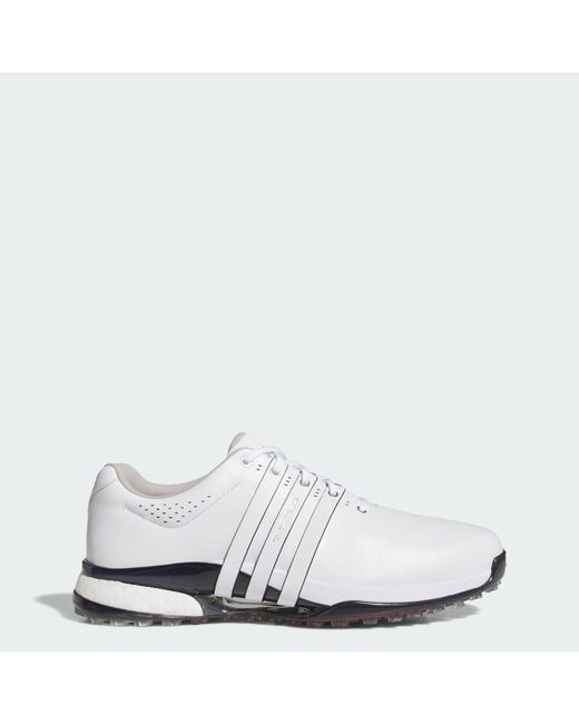 Adidas White Tour360 25 Spikeless Golf Shoes for men