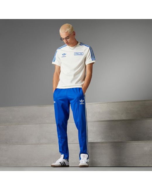 Adidas Blue Italy Adicolor Classics 3-Stripes T-Shirt