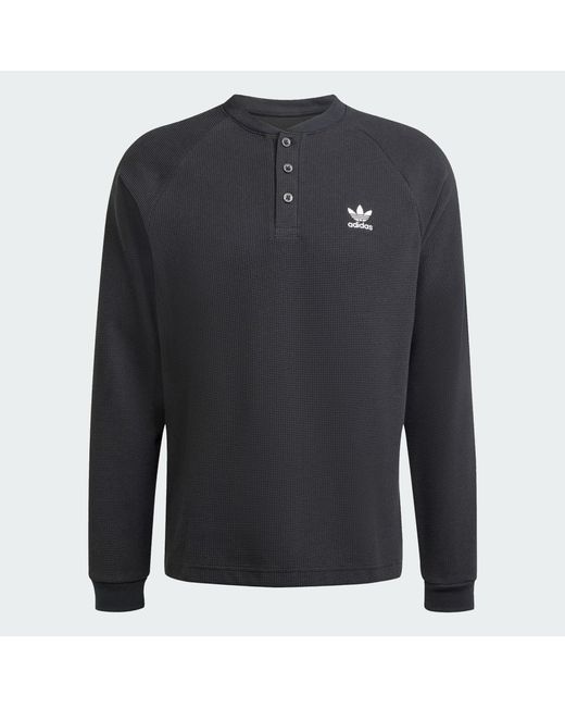 Adidas Black Trefoil Essentials Long-Sleeve Top for men
