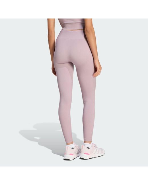 Adidas Pink Workout Essentials Full-Length Knit Leggings