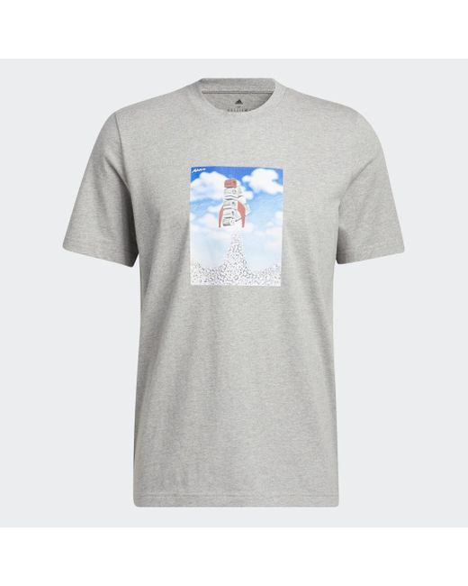 T-shirt BOOST Rocket Graphic di Adidas in Gray da Uomo