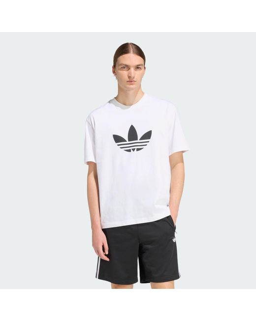 Adidas White Adicolor Trefoil T-Shirt for men
