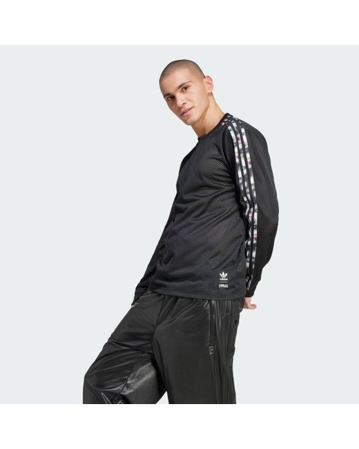 Pride Mesh 3-Stripes Long Sleeve Long-Sleeve Top di Adidas in Black da Uomo