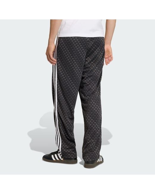 Adidas Gray Firebird Loose Monogram Track Tracksuit Bottoms for men