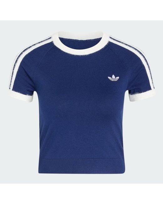Adidas Originals Blue T-Shirt Adidas Knitted T-Shirt Dark