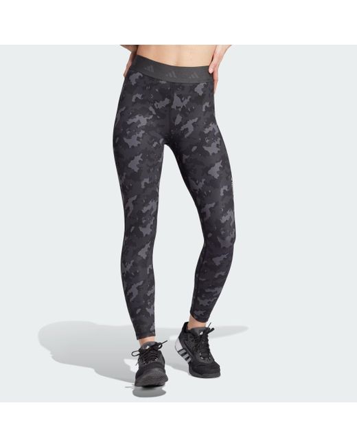 Adidas Blue Techfit Camo 7/8 Leggings