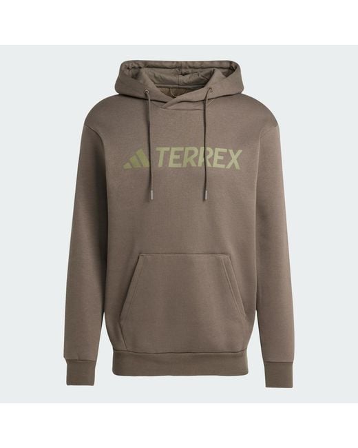 Adidas Brown Terrex Multi Large Logo Hoodie for men