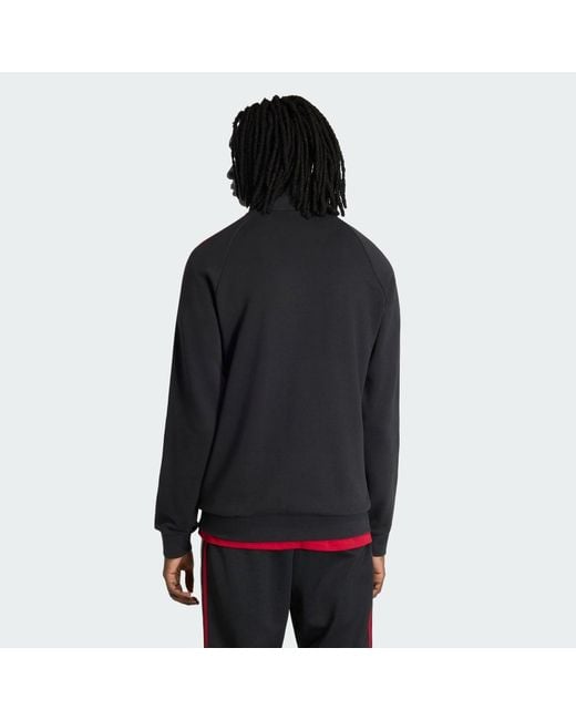 Adidas Black Manchester United Originals Half Zip Top for men