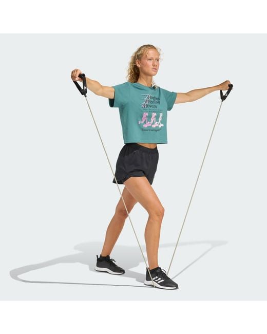 Adidas Green Lesmills Movers Graphic T-Shirt