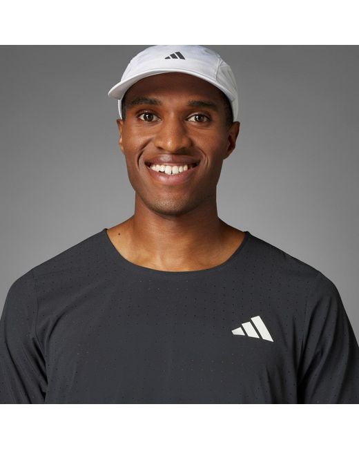 Adidas Gray Adizero Running T-Shirt for men