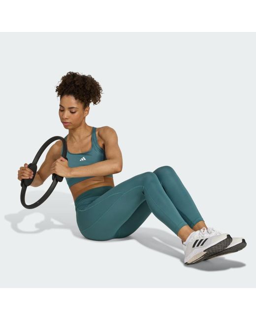 Leggings 7/8 Optime Essentials Senza Cucitura Frontale di Adidas in Blue