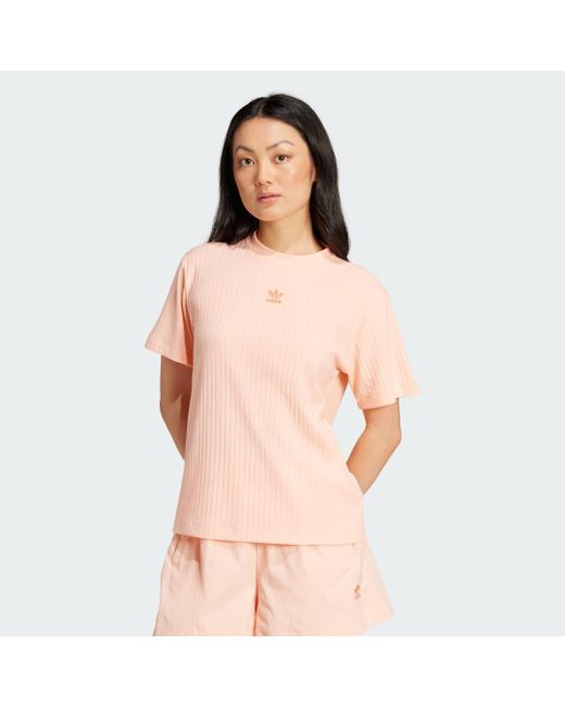 Adidas Pink Essentials Wide Rib Tee