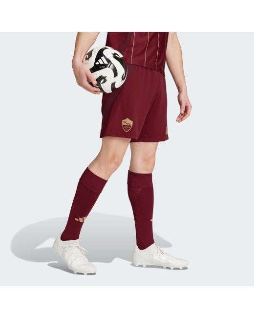Adidas Red As Roma 24/25 Home Shorts for men