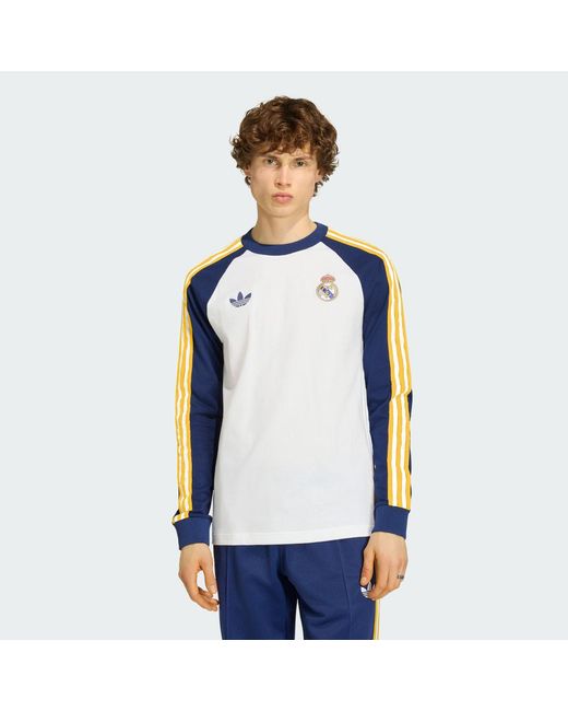 Adidas Blue Real Madrid Originals Long Sleeve T-Shirt for men