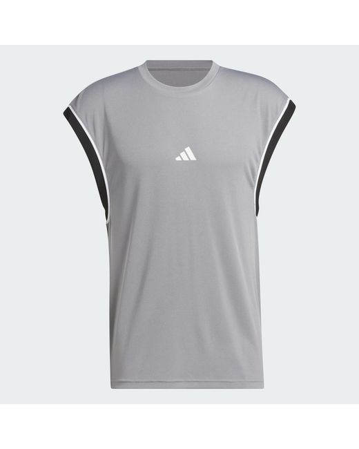 Adidas Gray Basketball All-World Sleeveless Tank Top for men