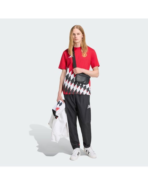 Adidas Red Manchester United Stadium Graphic T-Shirt for men