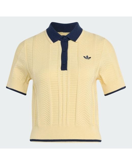 Adidas Blue Cable Knit Cali Tee Polo