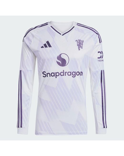 Adidas Blue Manchester United 25/26 Long Sleeve Away Jersey for men