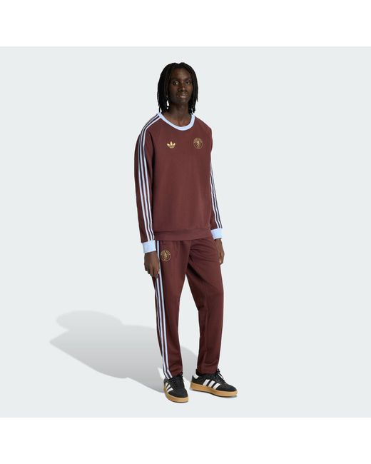 Adidas Red Aston Villa Fc Originals Crew Neck Sweatshirt for men