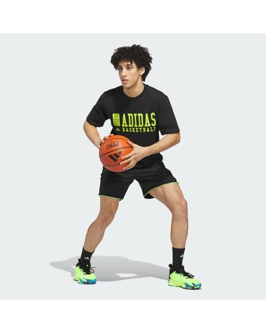 Adidas Green Basketball Graphic T-Shirt for men