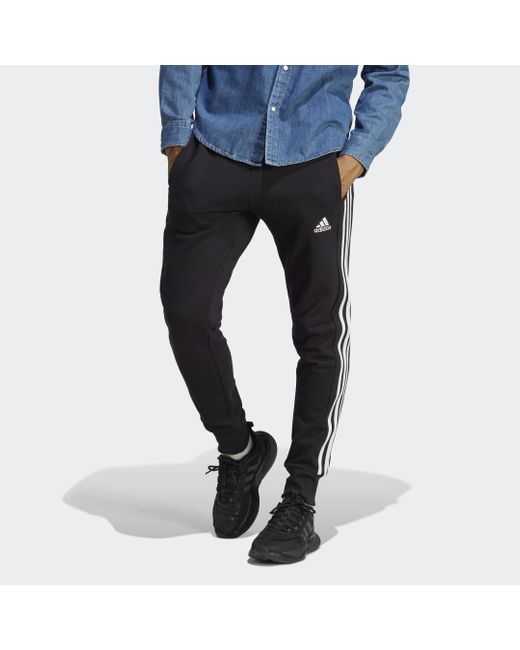Essentials Tapered Cuff 3-stripes Joggers di Adidas in Blue da Uomo
