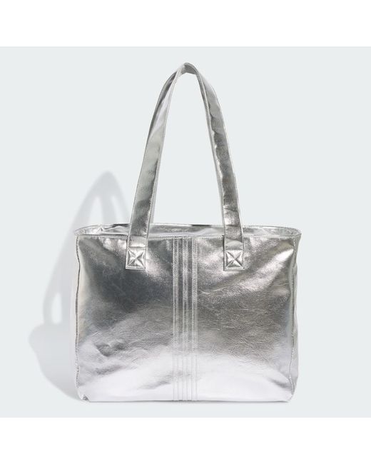 Adidas Gray Shopper Metallic Pu Bag