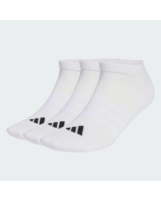 Adidas Originals White Cushioned Essentials Low Cut Socks 3 Pair Pack