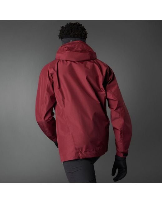 Adidas Red Terrex Xperior Gore-tex Paclite Rain Jacket for men