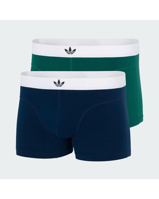 Adidas Blue Comfort Flex Cotton Body Lines Trunk 2Pk Underwear for men