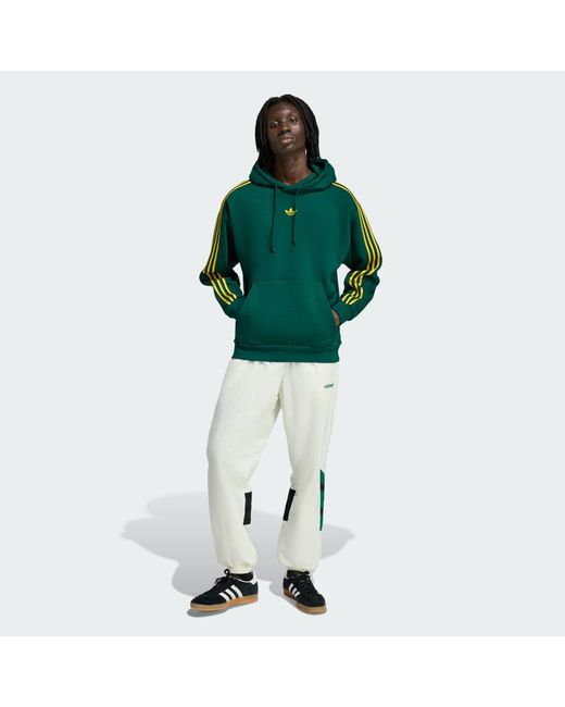 Adidas Green Tipped Stripes Hoodie for men