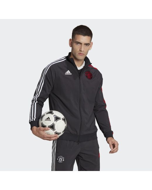 Adidas Black Manchester United Travel Track Top for men
