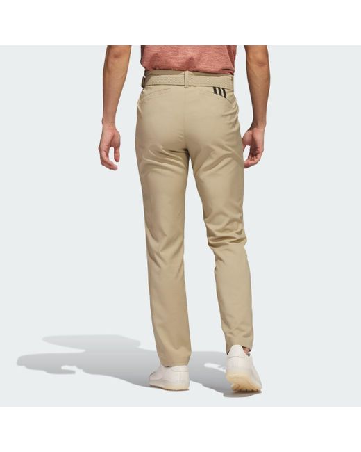 Pantaloni da golf 3-Stripes Tapered-Fit di Adidas in Natural da Uomo
