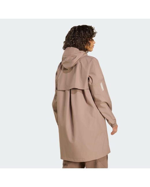 Adidas Brown Terrex Multi 2 Layer Climaproof Rain Parka Jacket