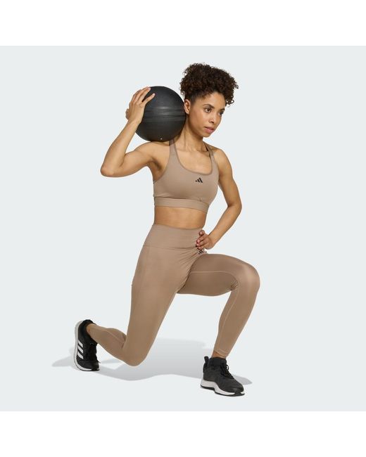 Mallas 7/8 Optimé Essentials No Front Rise Seam Adidas de color Natural