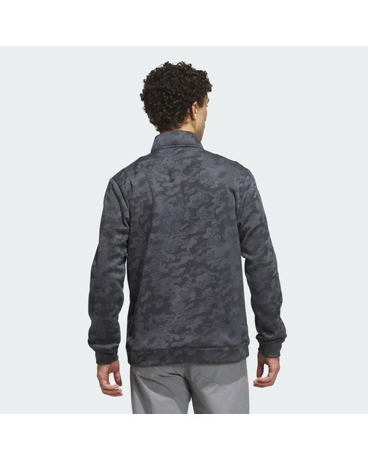 Adidas Gray Ultimate365 Durable Water Repellent Quarter-Zip Sweatshirt for men