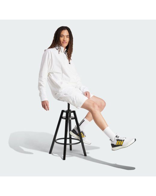Adidas White Z.N.E. Woven Quarter-Zip Sweatshirt for men